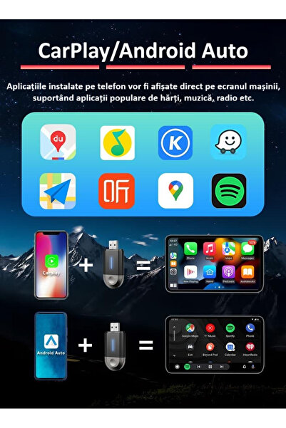 zyteq Adaptor wireless ZYTEQ® PL6 2-in-1 CarPlay & Android Auto, WiFi 5GHz, Plug&Play, negru