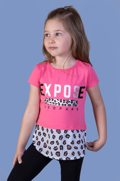 Toontoy Κορίτσι - Μπλουζάκι από ποπλίνα με σχέδιο λεοπάρ
