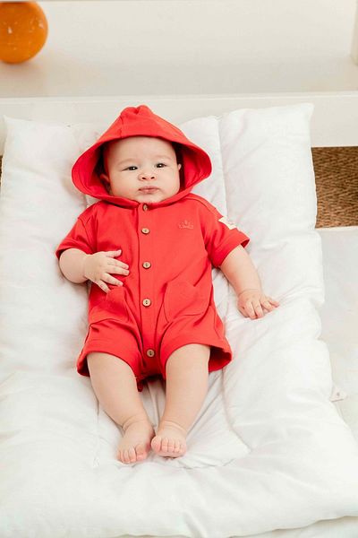 ESLENZA Hooded Short Jumpsuit Tile
