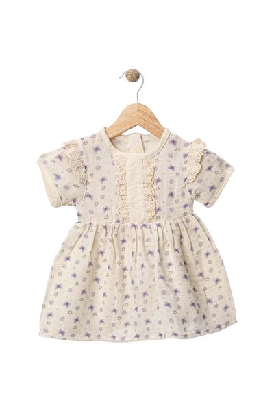 Babexi Small Flowered Front Lace Dress Lilac