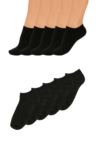 Socks Tunnel Чифт от 5 унисекс едноцветни черни икономични чорапи до глезена