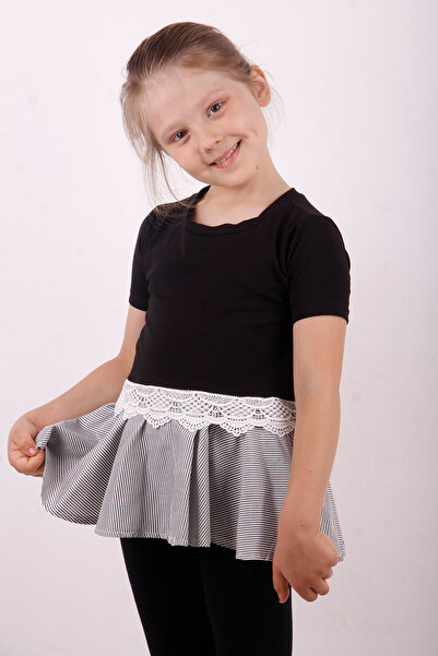 Toontoy Κορίτσι - Φόρεμα συνδυασμός υφασμάτων με δαντέλα