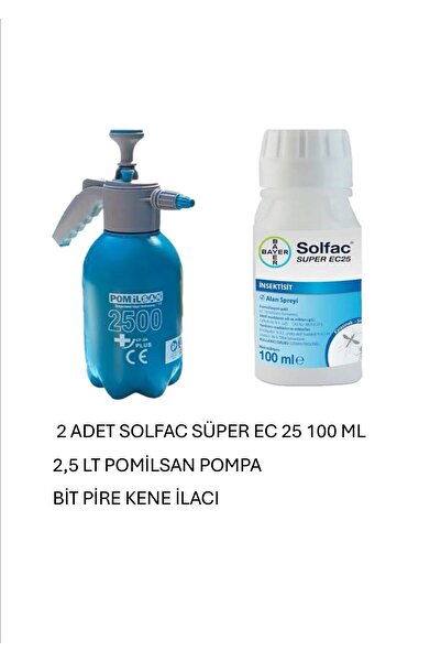 Uzman Bayer Solfac Super Ec25 100ml Kene,pıre Ilaci Ve 2,5 Lt Pomilsan Basınç...