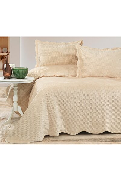 Bikaya Home Summer Dream Çift Kişilik Yatak Örtüsü Seti, Kadife Yatak Örtüsü Seti (3 PARÇA)