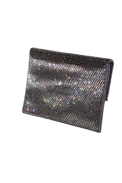 KEEBA The Envelope Is Model Thin. Platinum Evening Dress Bag. Evening Dress Bag with Stones. Women's Evening Dress Bag. Wedding Evening Dress Bag Metallic