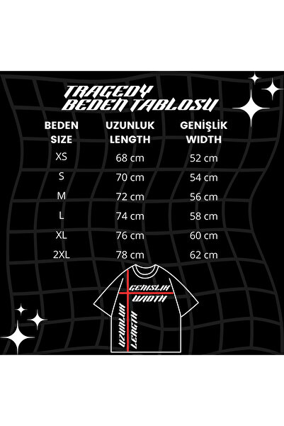 TRAGEDY Unisex Oversize Stussy Skeleton με στάμπα στην πλάτη Boxy Fit Μπλουζάκι από χοντρό ύφασμα