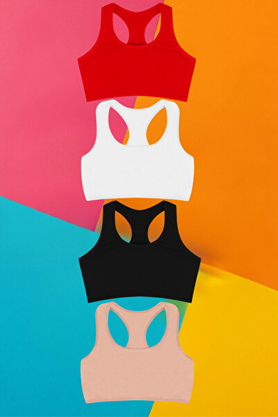 ZENCHES Pachet economic de 4 bucăți Bustieră cu bretele groase colorate - con...