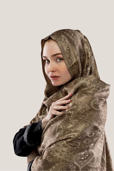 İpek Noce Brown Silk Shawl