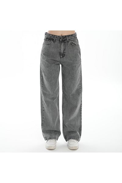 BEES JEANS بنطال جينز نسائي واسع الساق بخصر عالٍ للغاية ومدخن من Snow Palazzo