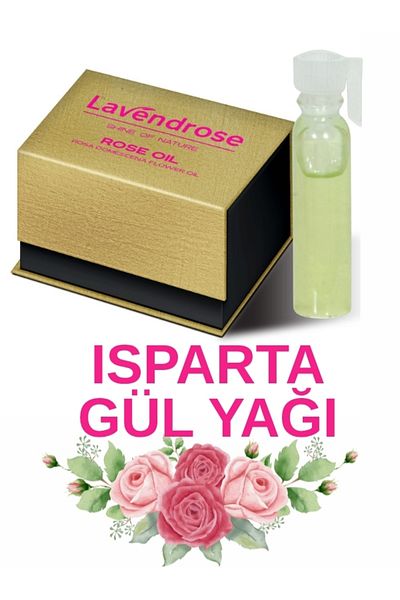 Lavendrose زيت الورد النقي 1 مل ينتج من وردة إسبرطة. التحليل معتمد ونقي وطبيعي بنسبة 100%.