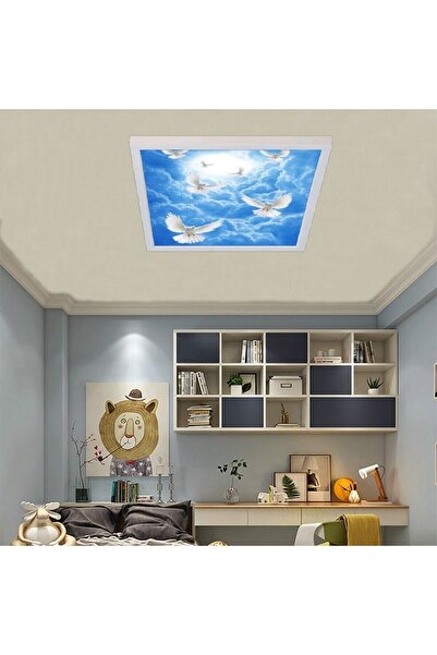 Gökyüzü Panel 54watt-güçlü Işık-modern Tasarım-60x60 54w Ledli Tavan Avize-kuş Cenneti-tavana Yapışık Salon Avize