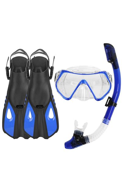 TechTic Snorkeling Set with Paddles Scuba Diving Equipment Fin Diving Goggles Set 37-41(S-M)42-47(L-Xl)