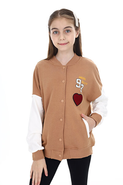 Toontoy Cardigan pentru fete, cu guler de colegiu, cu închidere cu apăsare, cu buzunare, cu umăr dezactivat cu imprimeu bloc de culoare din material subțire - 2 fire