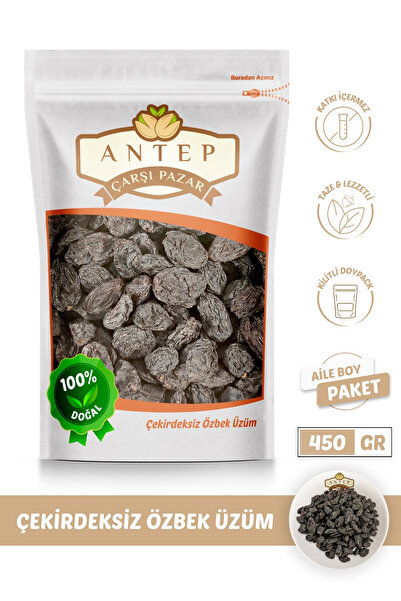 Antep Çarşı Pazar Siyah Çekirdeksiz Özbek Üzüm | 450 Gr.