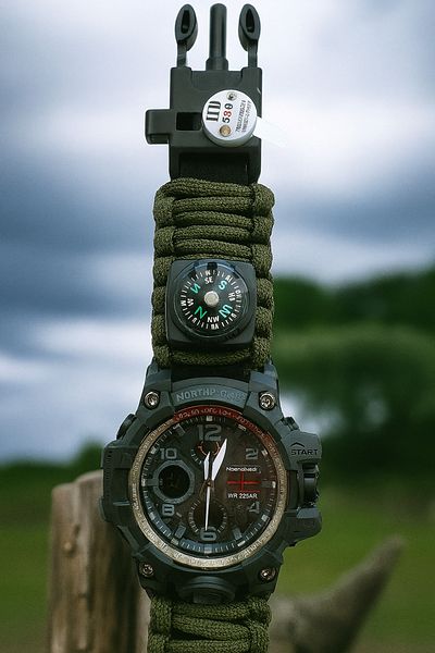 North Camper Watch Trailblazer Paracord Survival Camp Watch – Sos & Compass