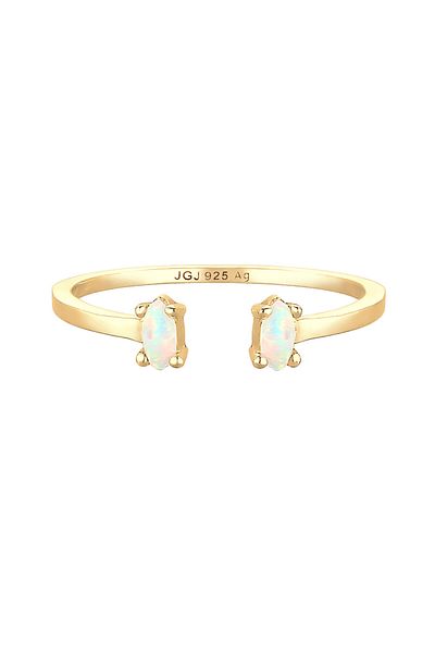 ELLI Inel ajustabil Oval Geo Opal Argint 925 placat cu aur