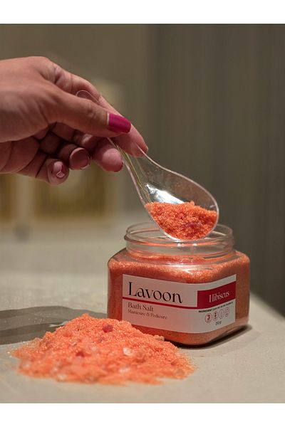 Lavoon Hibiscus 250g. Manicure Pedicure Salt / Bath Salt / Epsom Salt / English Salt