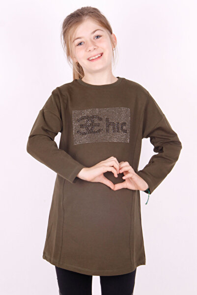 Toontoy Girl's Chic Written Stone Embroidered T-Shirt