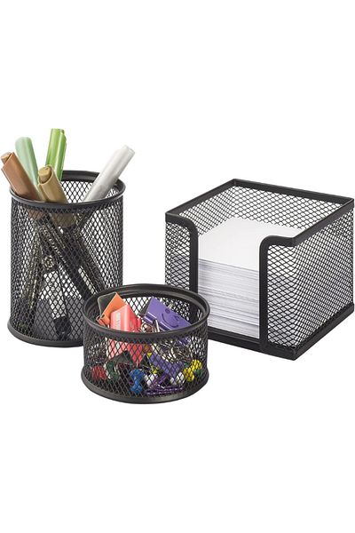Need Desktop Metal Perforated Pen Holder Set 3 Pieces Black