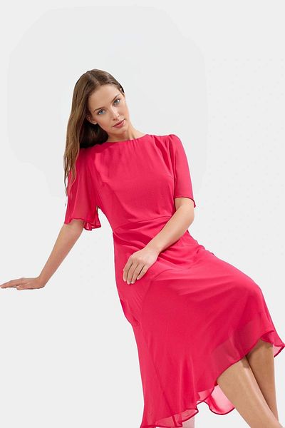 PayBuy Chiffon a Line Midi Dress Angel Sleeve Summer Casual Elegantane Design Trend
