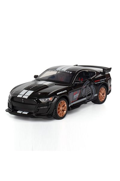 Choice Black 1:32 Mustang Shelby Gt500 Miniature Car Model Toys Alloy Diecast Sound Light Doors Opened Pull