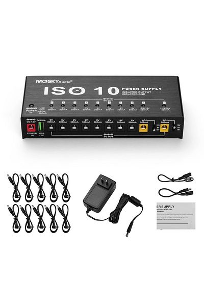 Choice Us Mosky Iso-10 Guitar Effect Pedal Power Supply 10 Isolated Dc Outputs/ 5v Usb Output For 9v 12v 18