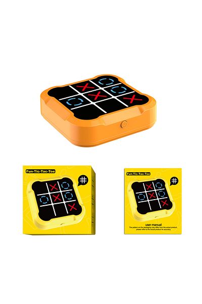 Choice Orange Portable Tic Tac Toe Game Console - Handheld Electronic Puzzle For All Ages, Travel Toys With