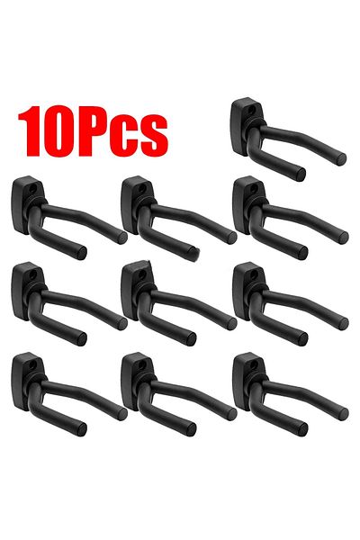 Choice 10pcs Miwayer Wall Hanger For Guitar From 1 To 10 Pieces, Black Hook For All Sizes, Bass, Mandolin,