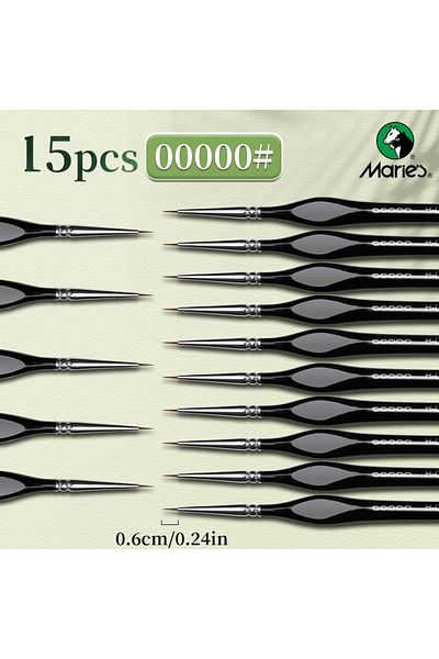 Choice 15pcs 10/12/15pcs 00000 Marie's Miniature Paint Brushes, Detail Paintbrushes Set For Acrylic,number,