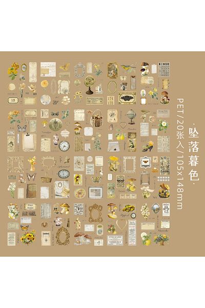 Choice D Jianqi 20sheets Vintage Cute Sticker Book Girl Decorative Stickers Pet Material Scrapbooking Labe.