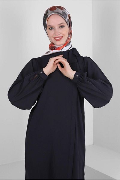 Alvina HIDDEN BUTTON TUNIC WITH COLLAR BINDING DETAIL 43508
