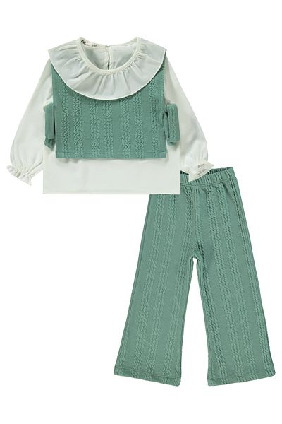 Civil Girls Cagla Green Girl's Set 2-5 Years
