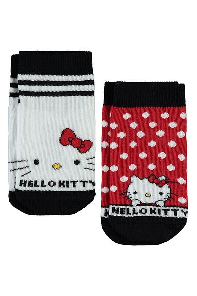 Hello Kitty Girl's 2-Piece Booties Socks 2-12 Years Black