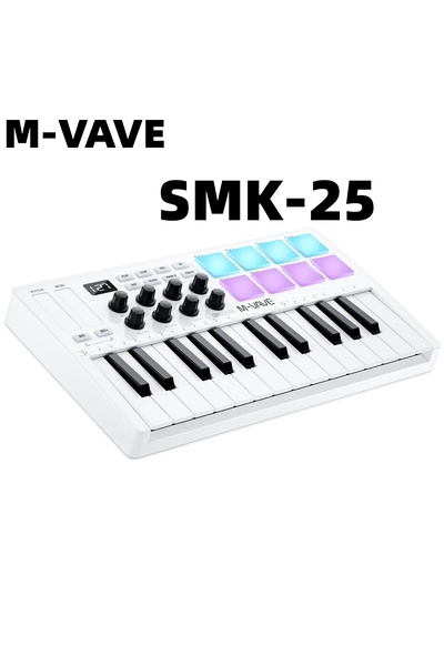 Choice SMK-25 White M-VAVE SMK-25 II MIDI Pad Controller Keyboard USB Mini 25...