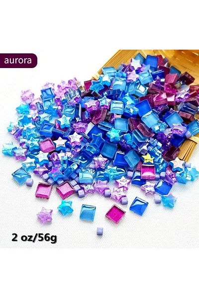 Choice D 2oz Glass Mosaic Tile Set – Mixed Shapes & Vivid Colors, Sparkling Crystal Series – Ideal For Diy.