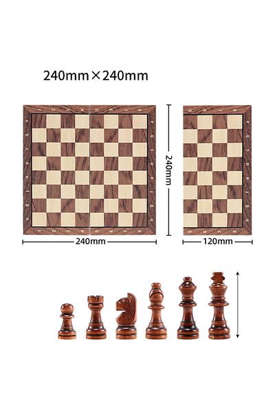 Choice مجموعة شطرنج 24×24 سم - لوحة شطرنج مغناطيسية قابلة للطي محمولة مصنوعة من الخشب الصلب - ألعاب تعليمية للطلاب