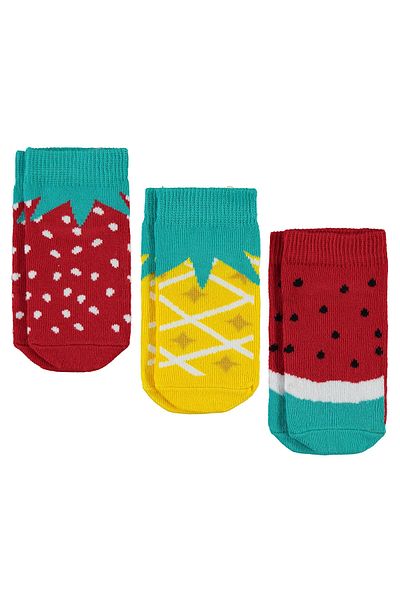 Civil Girls Girl's 3-Piece Booties Socks 2-12 Years Red