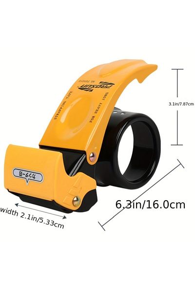 Choice Yellow Heavy Duty Handheld Packaging Tape Dispenser, Automatic Cutting And Sealing, Metal Structure,