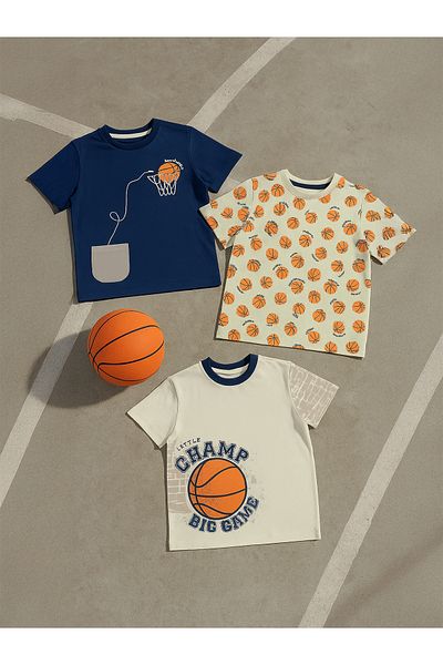 Civil Boys Boy's 3-Piece T-Shirt Set 2-5 Years Old Navy Blue