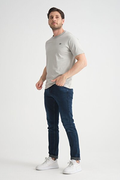 Shooter Ανδρικό μπλουζάκι ελαστικό βαμβακερό γκρι - Αναπνεύσιμο, Μίνιμαλ λογότυπο, Κανονική εφαρμογή