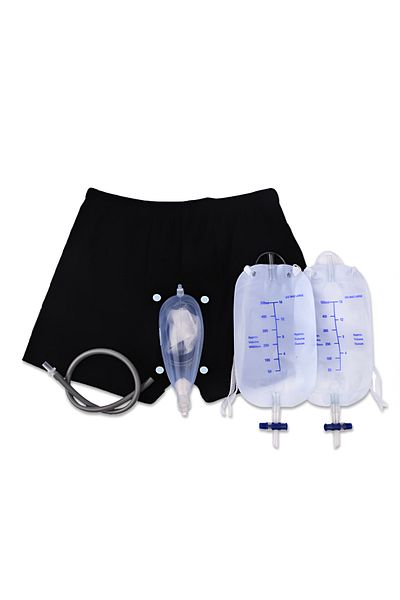 Koopsio Men's Urinary Incontinence Set, Boxers, Cotton, Adjustable Size 52-72 cm