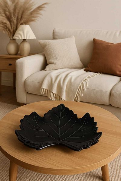 KdrElektronik Porcelain Leaf Presentation Plate Serving Presentation Plate Serving Presentation Treat - 1 Pc