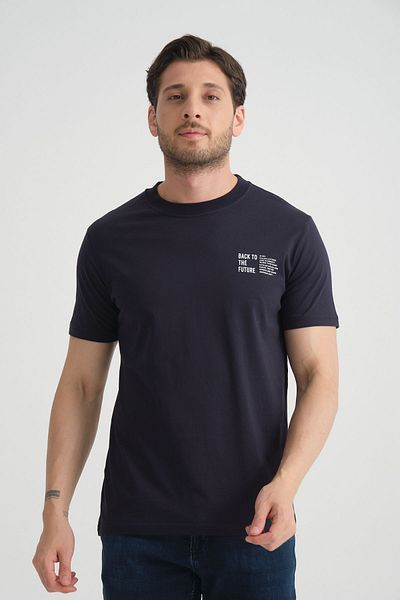 Shooter Ανδρικό μπλουζάκι Navy Blue - Βαμβακερό, Premium Ποιότητα, Μίνιμαλ Σχέδιο, Κανονική Εφαρμογή