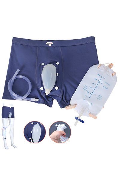 Koopsio Portable Urinary Incontinence Set, Cotton Urinary Incontinence Boxers, Size L 80-95 cm