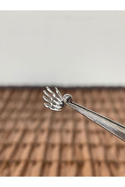 Rupen Kraft 316 L Surgical Steel Skeleton Hand Model Lip Cartilage Helix Tragus Piercing