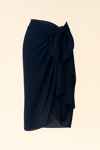 VOOP Navy Blue Long Summer Chiffon Beach Pareo 80X150 cm Breathable Thin Fabric