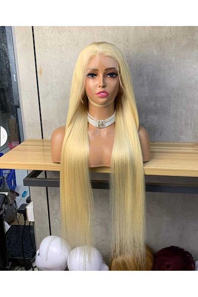 essentialneedsforall 30 Inches Human Hair Bone Straight Wig With 4 By 4 Front Lace