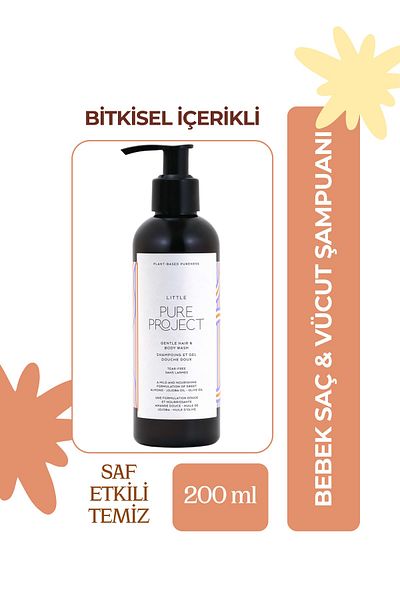 Pure Project Unisex Baby Hair and Body Shampoo - Light and Elegant Design