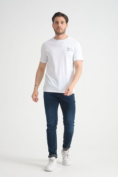 Shooter Tricou alb pentru bărbați - bumbac, calitate premium, design minimalist, potrivire normală