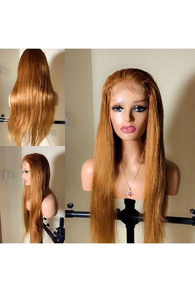 essentialneedsforall 30 Inches Human Hair Bone Straight Wig With 4 By 4 Front Lace